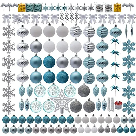 130pcs Assorted Christmas Ornament Set 3 130pcs Assorted Christmas Ornament Set