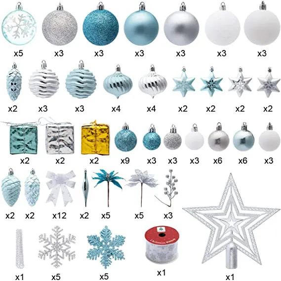 130pcs Assorted Christmas Ornament Set 5 130pcs Assorted Christmas Ornament Set - Image 3