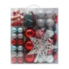 132pcs Red, Blue And Silver Assorted Christmas Ornaments -Christmas Decorations Store 132 Pcs Red Blue and Silver Christmas Ornaments