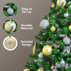 133pcs Gold And Silver Christmas Tree Ornaments -Christmas Decorations Store 133pcs Gold and Silver Christmas Tree Ornaments 1 600x600 1