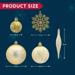 133pcs Gold And Silver Christmas Tree Ornaments -Christmas Decorations Store 133pcs Gold and Silver Christmas Tree Ornaments 3 600x600 1
