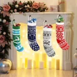 4pcs Multicolor Knit Christmas Stockings 18in -Christmas Decorations Store 14 Pcs 18 Knit Christmas Stockings Multicolor 4 result 600x600 1