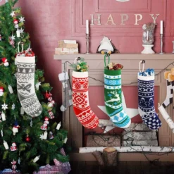 4pcs Multicolor Knit Christmas Stockings 18in -Christmas Decorations Store 14 Pcs 18 Knit Christmas Stockings Multicolor 5 result 600x600 1