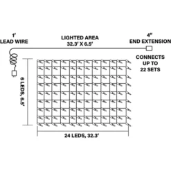 144 LED Warm White Led Christmas Net Lights -Christmas Decorations Store 144 LED Warm White Christmas Net Lights 1