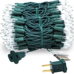 3x150 Clear Warm White Christmas Lights -Christmas Decorations Store 150 Counts Clear Green Wire Christmas Light Set of 3 4 result 600x584 1