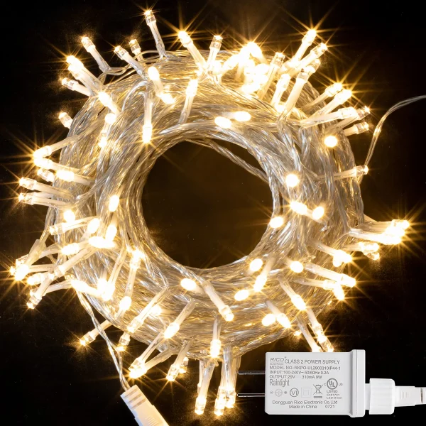 150 LED Warm White Clear Wire String Lights 59.38ft 3 150 LED Warm White Clear Wire String Lights 59.38ft