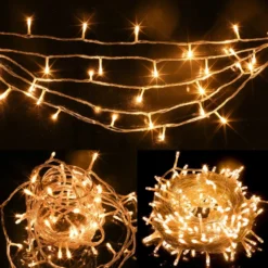 150 LED Warm White Clear Wire String Lights 59.38ft 11 150 LED Warm White Clear Wire String Lights 59.38ft -Christmas Decorations Store 150 Warm White LED Clear Wire String Lights 3 result 600x600 1