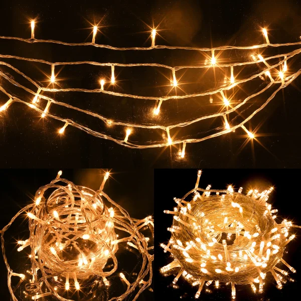 150 LED Warm White Clear Wire String Lights 59.38ft 6 150 LED Warm White Clear Wire String Lights 59.38ft - Image 4