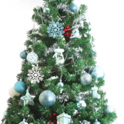 157pcs Blue And White Christmas Tree Ornaments