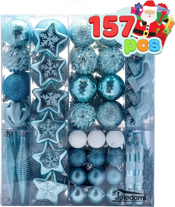 157pcs Blue And White Christmas Tree Ornaments 4 157pcs Blue And White Christmas Tree Ornaments - Image 2
