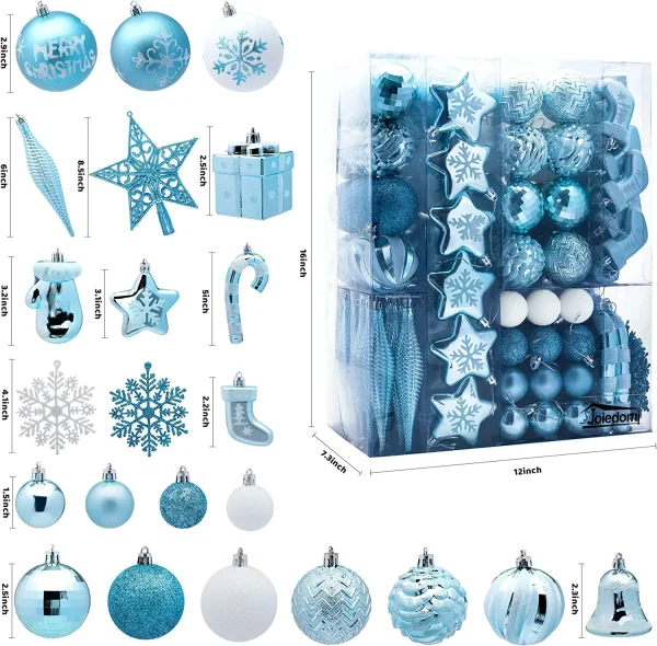 157pcs Blue And White Christmas Tree Ornaments 6 157pcs Blue And White Christmas Tree Ornaments - Image 4