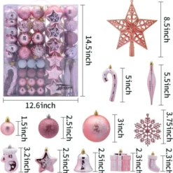 157pcs Rose Gold And White Christmas Ornaments -Christmas Decorations Store 157 Pcs Christmas Ornaments with a Star Tree Topper Rosegold amp White 3 result 600x605 1
