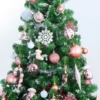 157pcs Rose Gold And White Christmas Ornaments
