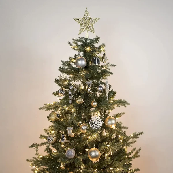 157pcs Gold Silver & White Assorted Christmas Ornaments 3 157pcs Gold Silver & White Assorted Christmas Ornaments