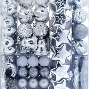 157pcs White And Silver Christmas Tree Ornaments 4 157pcs White And Silver Christmas Tree Ornaments - Image 2