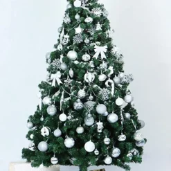 157pcs White And Silver Christmas Tree Ornaments 13 157pcs White And Silver Christmas Tree Ornaments -Christmas Decorations Store 157Pcs Christmas Ornaments with a Star Tree Topper Silver amp White 4
