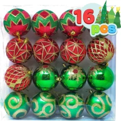 16pcs Red Green & Gold Christmas Ornaments -Christmas Decorations Store 16 Pcs Red Green and Gold Christmas Ornaments 2 result 600x600 1