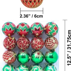16pcs Red Green & Gold Christmas Ornaments -Christmas Decorations Store 16 Pcs Red Green and Gold Christmas Ornaments 4 result 600x914 1