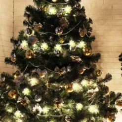 2x40 LED Warm White Led Snowflake String Lights 16ft -Christmas Decorations Store 16ft 40 LED Snowflake Fairy Lights Warm White 5 result 600x600 1