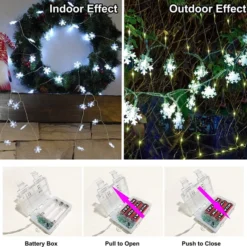 2x40 LED White Snowflake Fairy Lights 16ft -Christmas Decorations Store 16ft 40 LED Snowflake Fairy Lights White 5 result 600x576 1