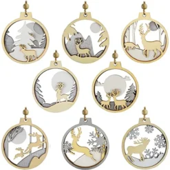 16pcs Wooden Reindeer Christmas Ornaments -Christmas Decorations Store 16pcs Wooden Reindeer Christmas Ornaments 7 结果