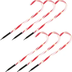 6pcs Candy Cane Christmas Pathway Markers 17in -Christmas Decorations Store 17 Christmas Candy Cane Pathway Markers 6 Pack 4 result 600x605 1