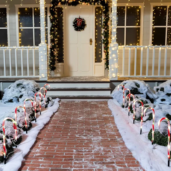 12pcs Green Pathway Markers Candy Cane Light Set 17in 5 12pcs Green Pathway Markers Candy Cane Light Set 17in - Image 3