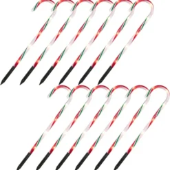 12pcs Green Pathway Markers Candy Cane Light Set 17in 12 12pcs Green Pathway Markers Candy Cane Light Set 17in -Christmas Decorations Store 17 Christmas Candy Cane Pathway Markers Set of 12 Thin Green 5 result 600x611 1