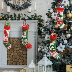 4pcs Christmas Knit Stocking Decorations 18in 11 4pcs Christmas Knit Stocking Decorations 18in -Christmas Decorations Store 18 Christmas Stockings 4 Packs 4 result 600x600 1