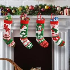 4pcs Christmas Knit Stocking Decorations 18in 12 4pcs Christmas Knit Stocking Decorations 18in -Christmas Decorations Store 18 Christmas Stockings 4 Packs 5 result 600x600 1
