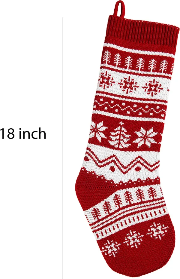 6pcs Christmas Stocking Knitting Patterns Décor 18in 5 6pcs Christmas Stocking Knitting Patterns Décor 18in - Image 3