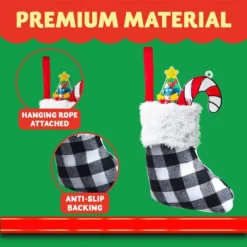 18pcs Black And White Plaid Christmas Stockings 11 18pcs Black And White Plaid Christmas Stockings -Christmas Decorations Store 18 PacksChristmas White Black Buffalo Plaid Stockings 5in 3 600x600 1