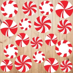 Christmas Decorations Store 30 18pcs Peppermint Floor Decals
