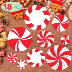 Christmas Decorations Store -Christmas Decorations Store 18 Piece Peppermint Floor Decals Stickers 2 result 600x600 1