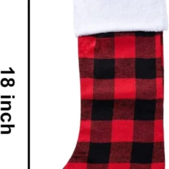 6Pcs Red Black Christmas Stockings 18in -Christmas Decorations Store 18 Red Black Christmas Stockings 6 Pack 6 result 600x1071 1