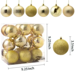 18pcs Shatterproof Gold Christmas Ornaments 3.15in -Christmas Decorations Store 18Pcs Christmas Ball Ornaments Gold 3 result 600x600 1