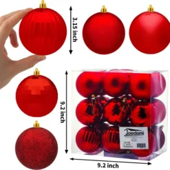 18pcs Red Christmas Ball Ornaments Decoration 3.15in -Christmas Decorations Store 18Pcs Christmas Ball Ornaments Red 3 result 600x584 1