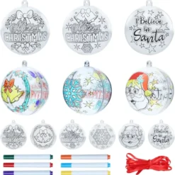 18pcs Clear Plastic Christmas Ball Ornaments 3.15in -Christmas Decorations Store 18Pcs Colorable Christmas Ornaments 3.15in 3 result 600x608 1