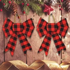 18Pcs Red Buffalo Plaid Flannel -Christmas Decorations Store 18Pcs Red Buffalo Plaid Flannel 6 600x600 1