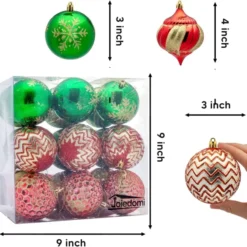 18Pcs Red, Green & Gold Glitter Ball 3.15in 11 18Pcs Red, Green & Gold Glitter Ball 3.15in -Christmas Decorations Store 18Pcs Red Green amp Gold Glitter Ball 3.15in 4 result 600x579 1