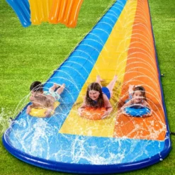 18ft Triple Lanes Slip Slide And 3 Boogie Boards