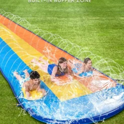 18ft Triple Lanes Slip Slide And 3 Boogie Boards -Christmas Decorations Store 18ft Triple Lanes Slip Slide and 3 Boogie Boards 4 result 600x818 1