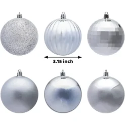 18pcs Baby Silver Christmas Ball Ornaments -Christmas Decorations Store 18pcs Baby Silver Christmas Ball Ornaments 2