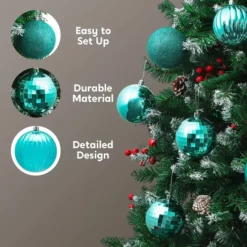 18pcs Blue Christmas Ornaments Balls Decoration 3.15in -Christmas Decorations Store 18pcs Blue Christmas Ornaments Balls Decoration 3 1 600x600 1