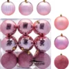 18pcs Rose Gold Christmas Ball Ornaments