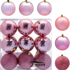 18pcs Rose Gold Christmas Ball Ornaments