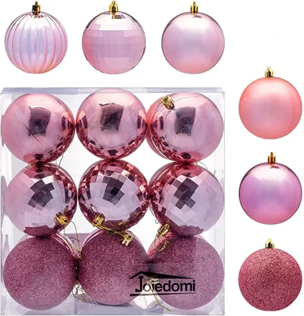 18pcs Rose Gold Christmas Ball Ornaments 3 18pcs Rose Gold Christmas Ball Ornaments