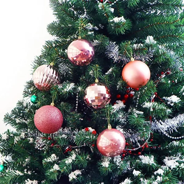 18pcs Rose Gold Christmas Ball Ornaments 6 18pcs Rose Gold Christmas Ball Ornaments - Image 4