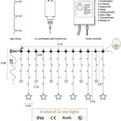 12pcs 138 LED Warm White Stars Fairy String Lights -Christmas Decorations Store 2 Pack 138 LED Stars Fairy String Lights Warm White 6 result 600x636 1