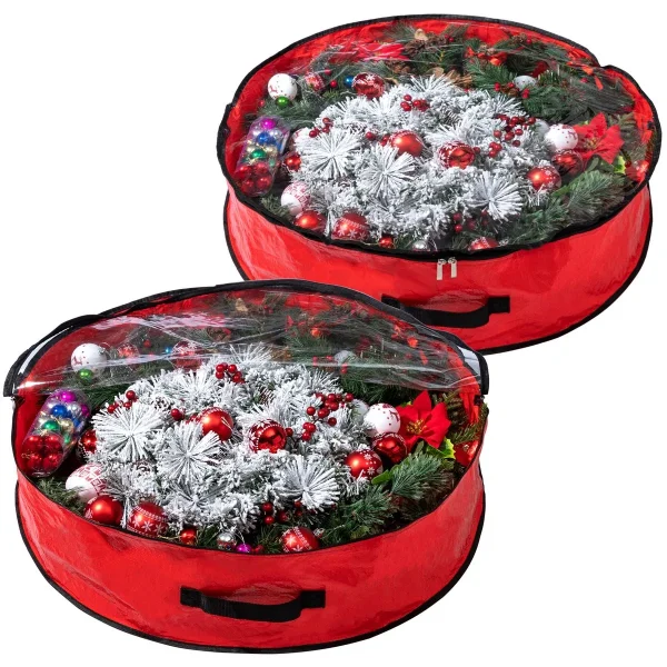 2pcs Christmas Wreath Storage Bag 3 2pcs Christmas Wreath Storage Bag
